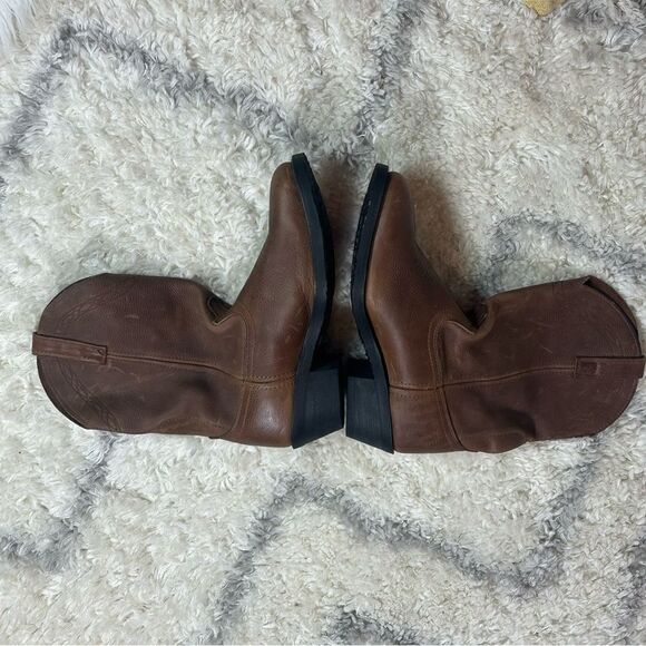 Brown Leather Cowboy Boots 10 D